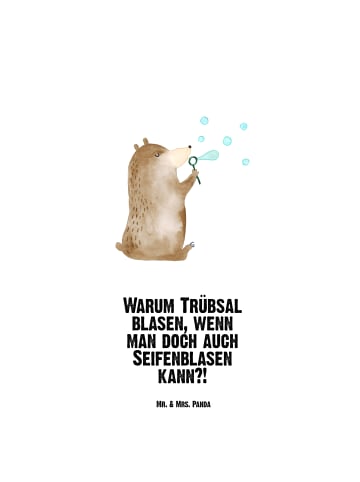 Mr. & Mrs. Panda Trinkflasche Edelstahl Bär Seifenblasen mit Spruch in Weiß