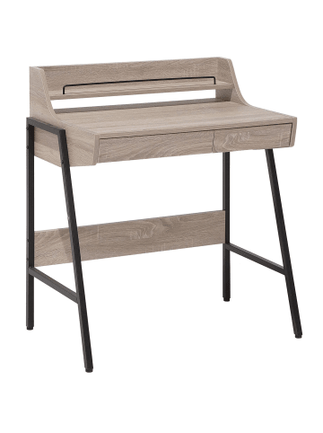 Beliani Schreibtisch BROXTON in Braun/Schwarz - (W) 77 x (H) 89 x (L) 46 cm