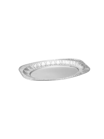 relaxdays 50 x Servierplatte in Silber - (B)35 x (H)2,5 x (T)24 cm