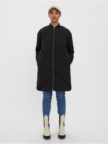 Vero Moda Lange Steppjacke Wattierter Parka Übergangsmantel VMNATALIE in Schwarz