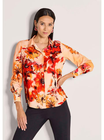 MADELEINE Elegante Bluse mit Hemdkragen in pfirsich / multicolor
