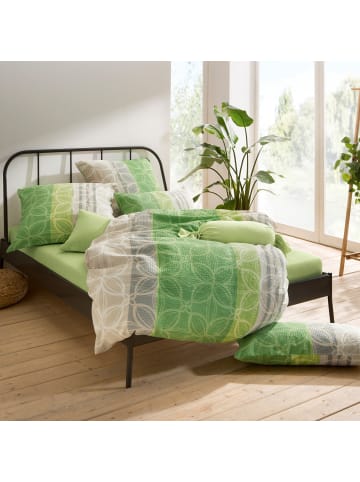 Erwin Müller Seersucker Bettwäsche in grün-grau