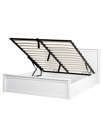 Beliani Doppelbett LAMBRES  in Weiß - (W) 170 x (H) 93 x (L) 210 cm