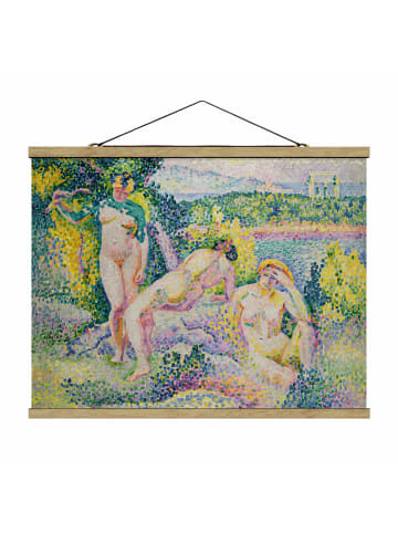 WALLART Stoffbild mit Posterleisten - Henri Edmond Cross - Nymphes in Grün