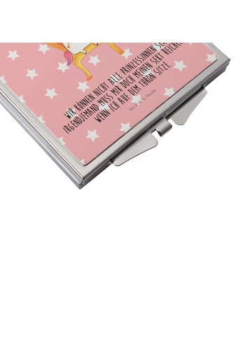 Mr. & Mrs. Panda Kosmetikspiegel Einhorn Prinzessin mit Spruch in Rot Pastell