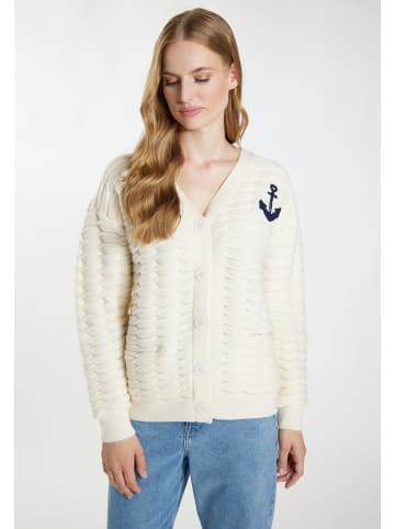 DreiMaster Damen Strickjacke in Wollweiss