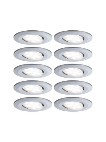 paulmann LED Einbaustrahler 10er Set Calla rund, schwenkbar in Chrom matt- Ø: 90mm