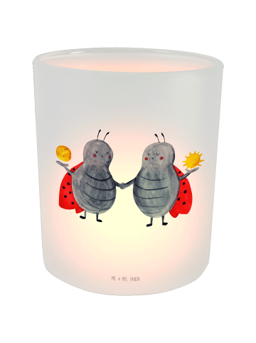 Mr. & Mrs. Panda Windlicht Glas Sternzeichen Zwilling ohne Spruch in Transparent