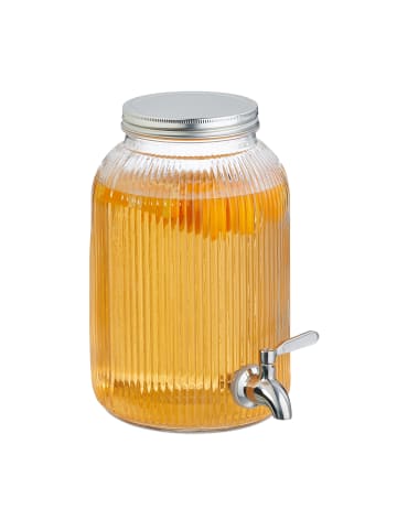 relaxdays Getränkespender in Transparent - 4L