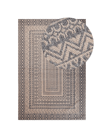 Beliani Kurzflor BAGLAR in Beige/Grau - (W) 200 x (H) 0.7 x (L) 300 cm