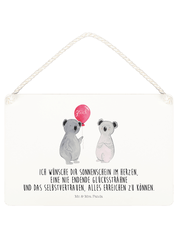 Mr. & Mrs. Panda Deko Schild Koala Luftballon mit Spruch in Weiß