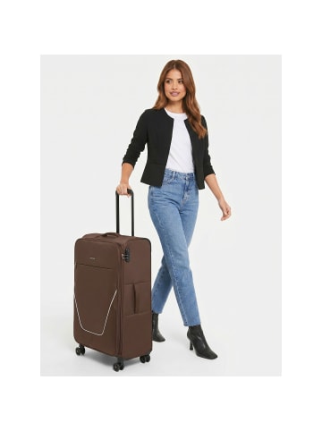 Stratic taska 4 Rollen Trolley L 76 cm mit Dehnfalte in coffee