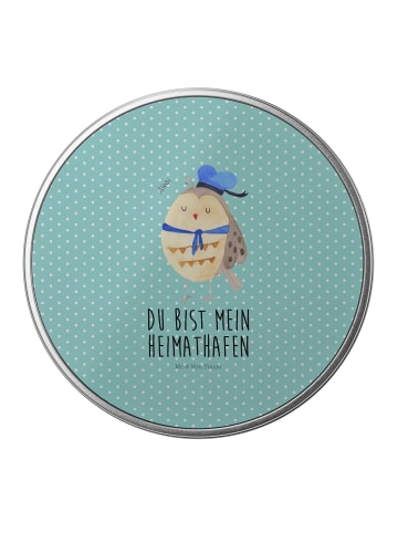 Mr. & Mrs. Panda Dose Eule Matrose mit Spruch in Türkis Pastell