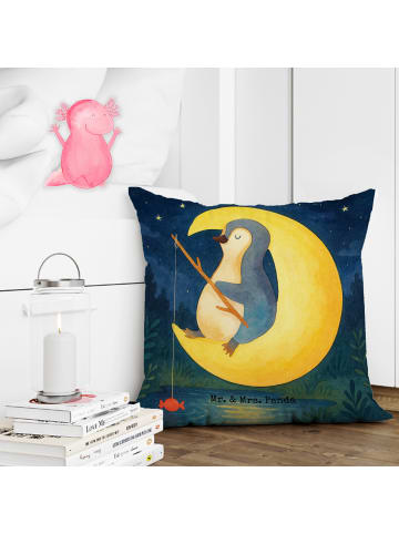 Mr. & Mrs. Panda Kissen Mikrofaser Pinguin Mond Design ohne Spruch in Weiß