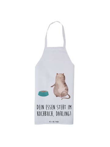 Mr. & Mrs. Panda Kochschürze Katze Fressen mit Spruch in Weiß