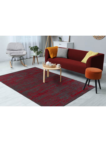 Kayoom Kurzflor Teppich Kalea 125 in rot - rechteckig