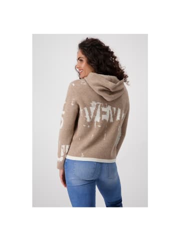 monari Pullover in milk chocolate gemustert