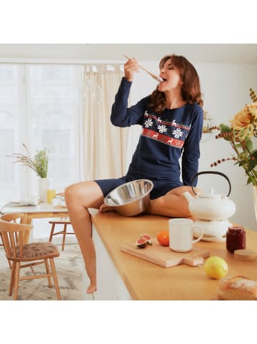 Erwin Müller Single-Jersey Nachthemd in dunkelblau