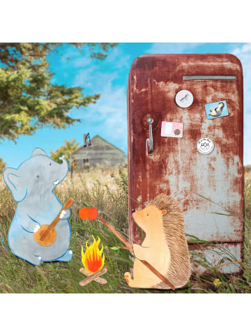 Mr. & Mrs. Panda Rund Magnet Axolotl Schwimmen ohne Spruch in Grau Pastell