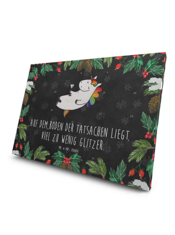 Mr. & Mrs. Panda Advents-Teekalender Einhorn Blümchentail mit Spruch in Kreidetafel