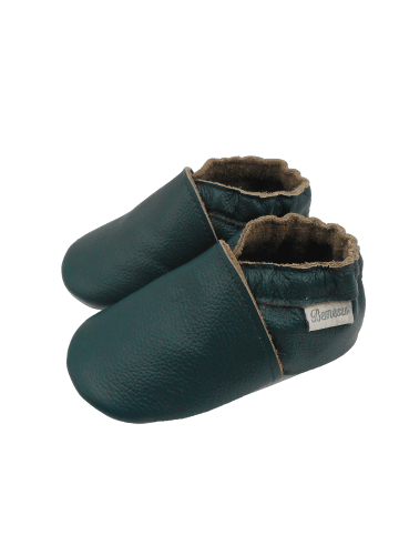 Bemesu Baby Krabbelschuhe aus Leder, weiche Lauflernschuhe mit rutschfester Sohle 