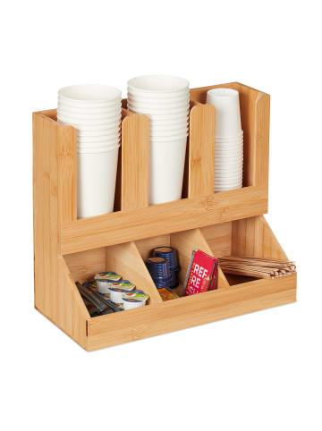 relaxdays Kaffee Organizer in Natur - (B)34,5 x (H)29,5 x (T)17 cm