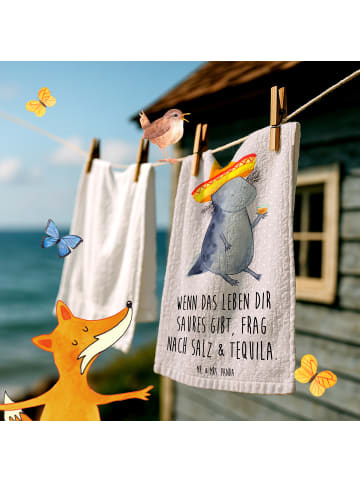 Mr. & Mrs. Panda Handtuch Axolotl Tequila mit Spruch in Grau Pastell