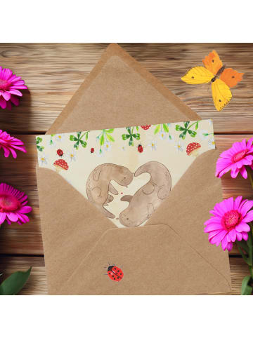 Mr. & Mrs. Panda Glückwunschkarte Otter Valentine mit Spruch in Naturpapier