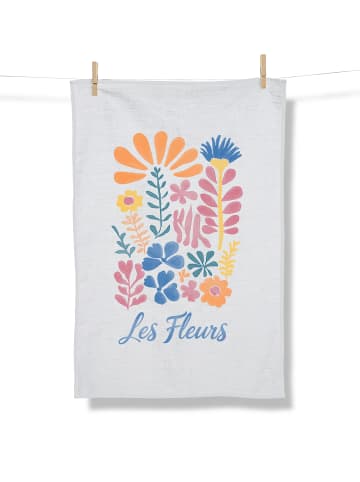GreenBomb Tea Towel Les Fleurs in Weiß