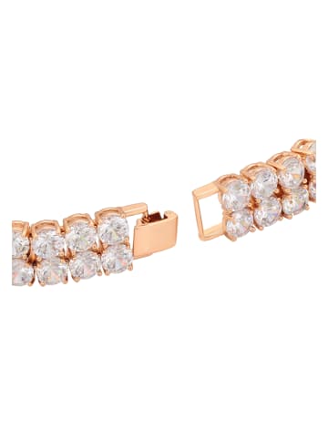 faina Women Crystal-Studded Bracelet in Rose Gold White
