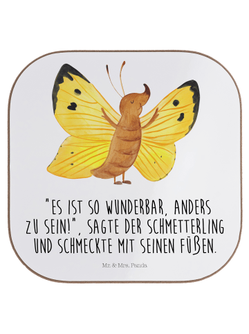 Mr. & Mrs. Panda Tischuntersetzer Schmetterling Zitronenfalter m... in Weiß