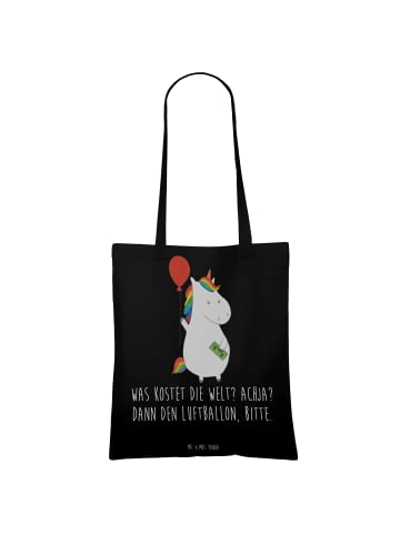 Mr. & Mrs. Panda Tasche Einhorn Luftballon mit Spruch in Schwarz