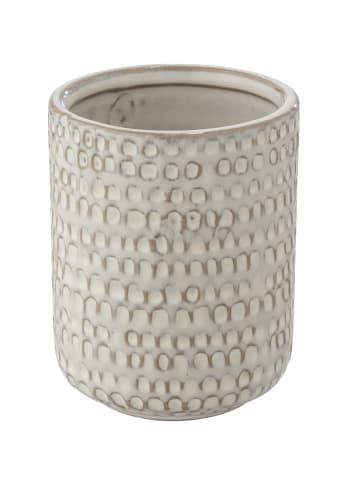 Wenko Zahnputzbecher Pergole Cream, Keramik in Beige, (H) 9,5 x (L) 7,5 cm