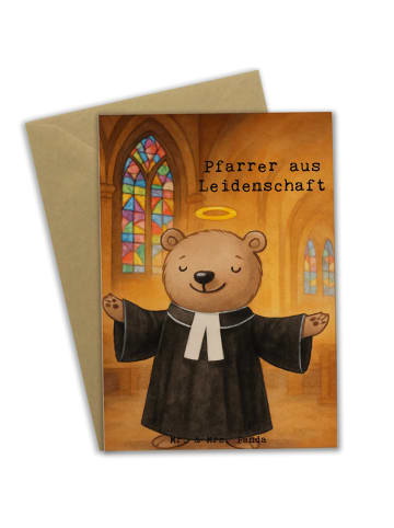 Mr. & Mrs. Panda Grußkarte Pfarrer Leidenschaft Design mit Spruch in Weiß