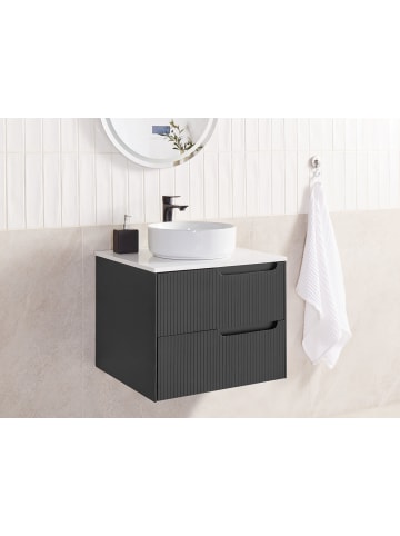 Beliani Badezimmerschrank QUINTELA in Schwarz/Weiß - (W) 60 x (H) 48 x (L) 52 cm