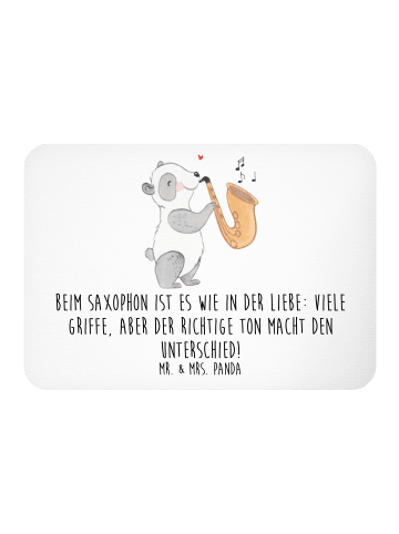 Mr. & Mrs. Panda Magnet Saxophon Liebe mit Spruch in Weiß