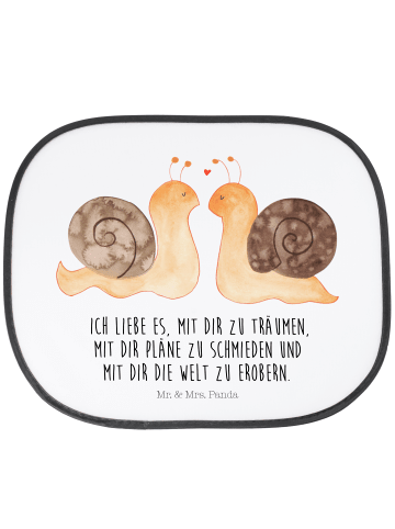Mr. & Mrs. Panda Sonnenschutz Auto Schnecken Liebe mit Spruch in Weiß