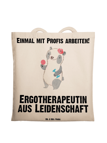Mr. & Mrs. Panda Einkaufstasche Ergotherapeutin Leidenschaft mit... in Creme