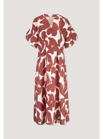 Hessnatur Hessnatur Gewebe Kleid mit Taillierung Midi aus reinem Leinen in terrakotta