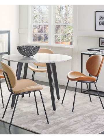 Beliani 2er-Set Esszimmerstuhl LUANA in Beige/Schwarz