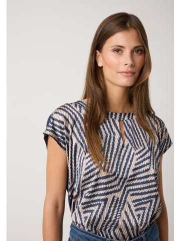 More & More Blusenshirt Materialmix in graphical strokes print