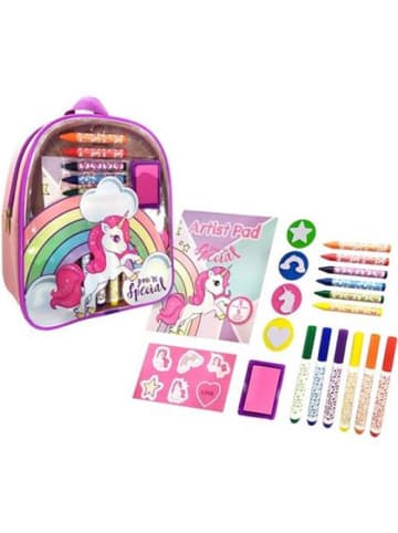 Kids Licensing Einhorn Malset Rucksack mit Stiften Aufklebern und Stempel 3 Jahre