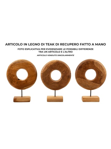 Mauro Ferretti Braune Holzskulptur, 28 x 10 x 38 cm