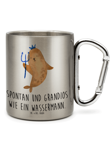 Mr. & Mrs. Panda Teetasse Sternzeichen Wassermann mit Spruch in Silber