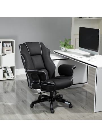 Vinsetto Bürostuhl-76B x 80T x 118-124H cm-Schwarz