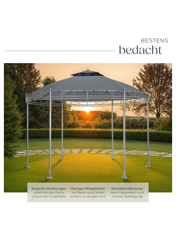 tectake Gartenpavillon Siana inklusive Spannseilen und Heringen, anthrazit