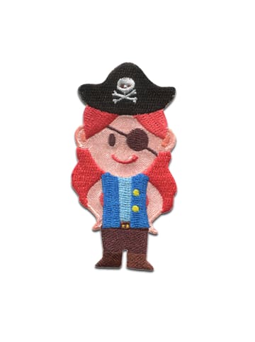Catch the Patch Piratin Kapitänin Skull BeachApplikation Bügelbild inBunt