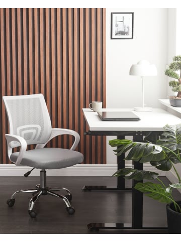 Beliani Bürostuhl SOLID in Grau/Silber/Weiß - (W) 60 x (H) 88 x (L) 60 cm