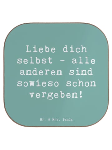 Mr. & Mrs. Panda Glasuntersetzer Spruch Selbstakzeptanz Liebe mi... in Meeresbrise