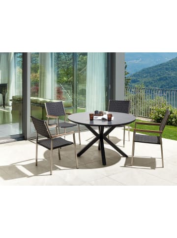 Beliani 5-tlg Gartentisch Set MALETTO/GROSSETO in Grau/Schwarz/Silber